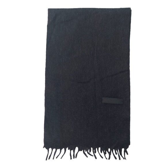 Classic Retro Vintage PRADA Black Mens Fall Winter Luxury Outdoor Scarf Scarves - Picture 1 of 4